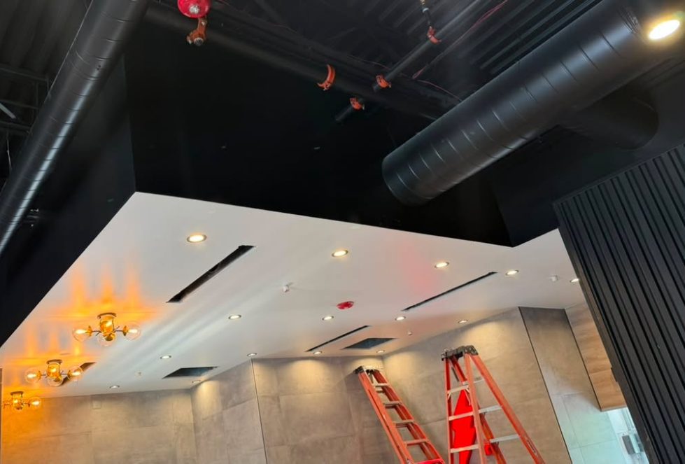 Same space after Flex Drywall, finished walls and ceiling