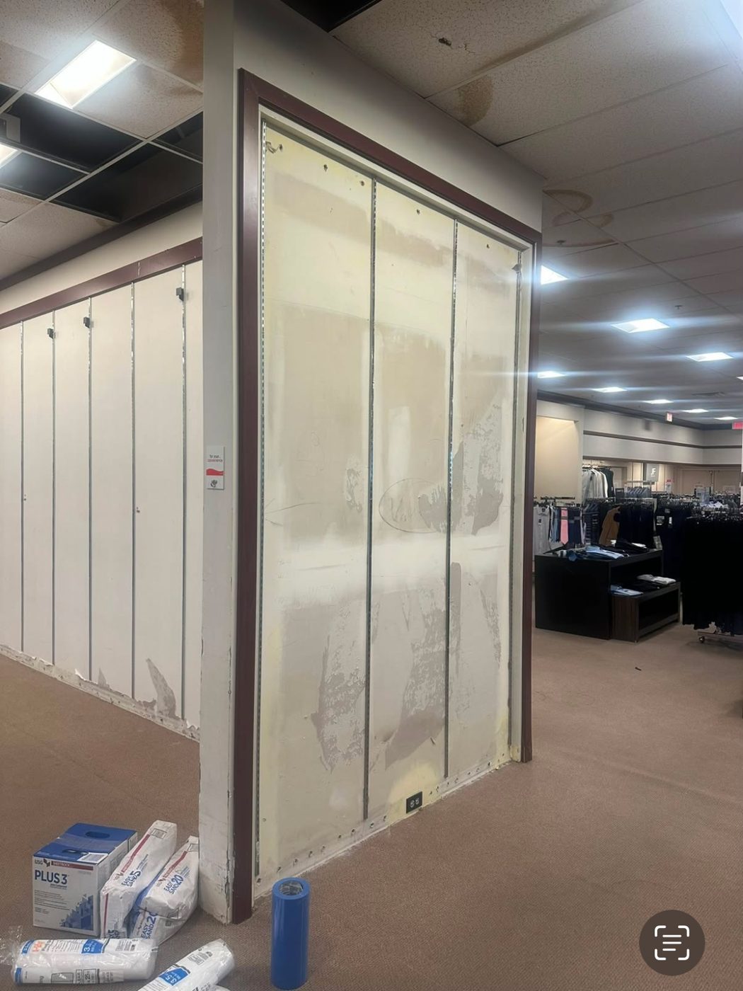 Commercial office build with finished walls